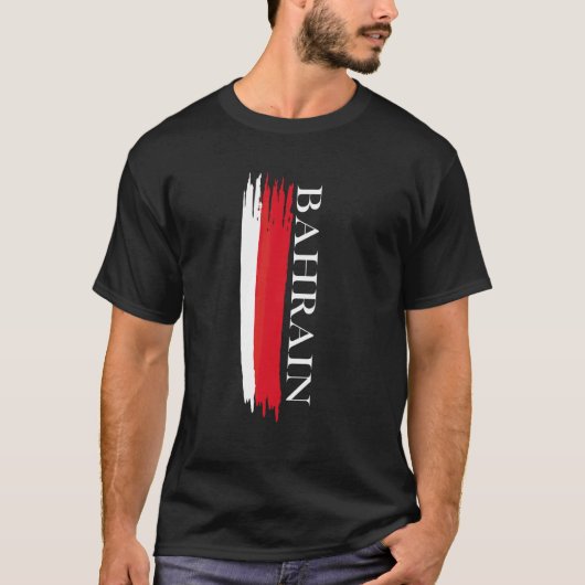Bahrain-Flaggenfarben Streifen T-Shirt (Vorderseite)