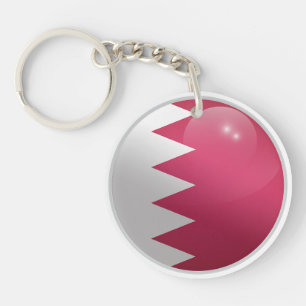 Bahrain Glänzender Kreis Flagge Schlüsselanhänger