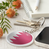 Bahrain Glossy Circle Flag Schlüsselanhänger (Vorderseite rechts)