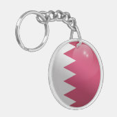 Bahrain Glossy Circle Flag Schlüsselanhänger (Vorderseite links)