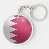 Bahrain Glossy Circle Flag Schlüsselanhänger (Rückseite)