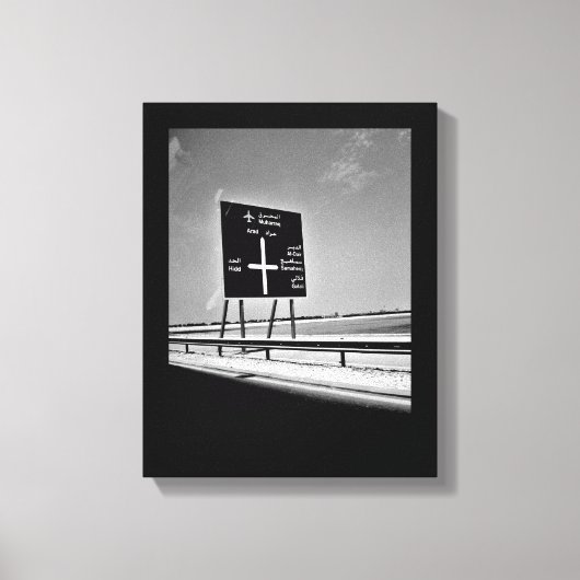 Bahrain Highway Sign Leinwanddruck (Vorderseite)