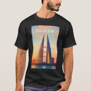 Bahrain-Illustration Reise Kunst Vintage T-Shirt