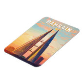 Bahrain Illustration Travel Art Vintag Magnet (Linke Seite)