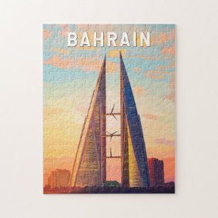 Bahrain Illustration Travel Art Vintag Puzzle