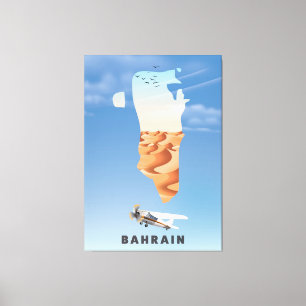 Bahrain Illustriertes Reiseplakat drucken. Leinwanddruck