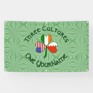 Bahrain Irland USA Kleeblatt-Flagge Personalisiert Banner