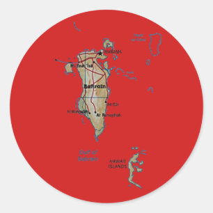 Bahrain-Karten-Aufkleber Runder Aufkleber