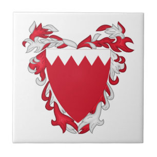 Bahrain Landeswappen Symbol Emblem Flagge Fliese