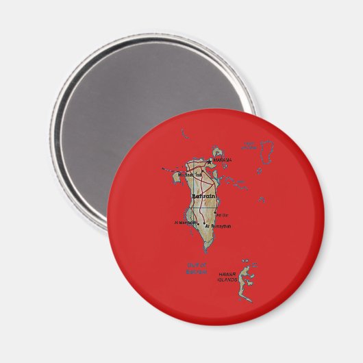 Bahrain Map Magnet (Vorderseite/Rückseite)