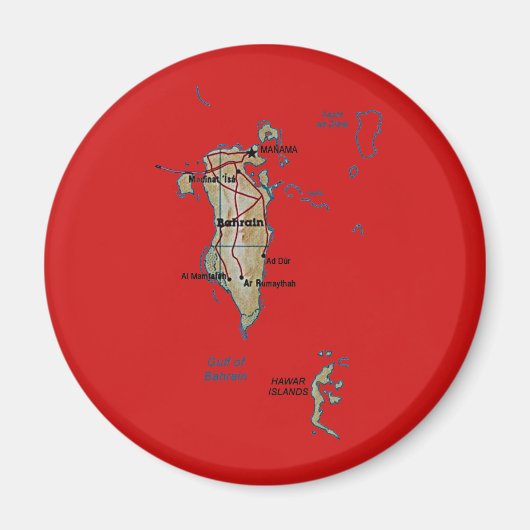 Bahrain Map Magnet (Vorne)