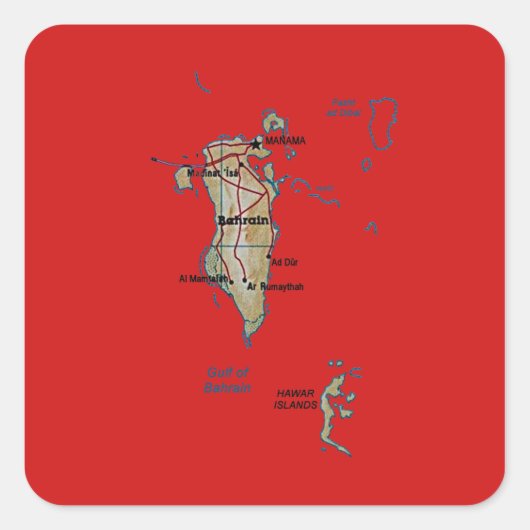 Bahrain Map Sticker (Vorderseite)