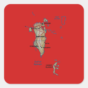 Bahrain Map Sticker
