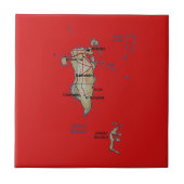 Bahrain Map Tile Fliese (Vorderseite)