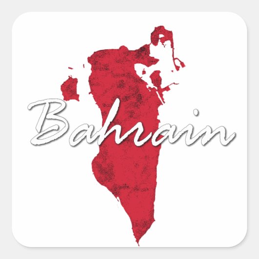 Bahrain Quadratischer Aufkleber (Vorderseite)