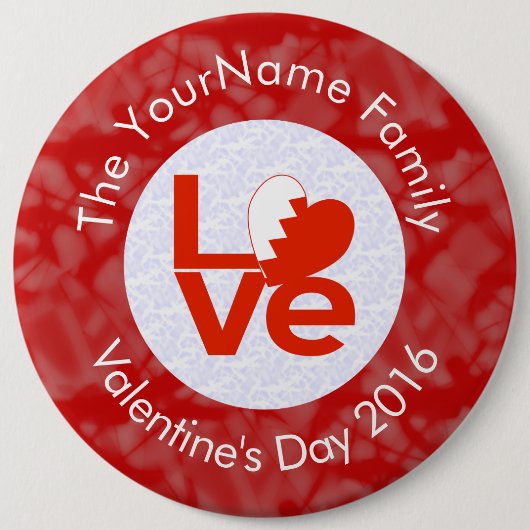 Bahrain Red LIEBE Flag Personalisiert Button (Vorderseite)