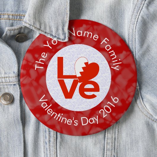 Bahrain Red LIEBE Flag Personalisiert Button (Beispiel)