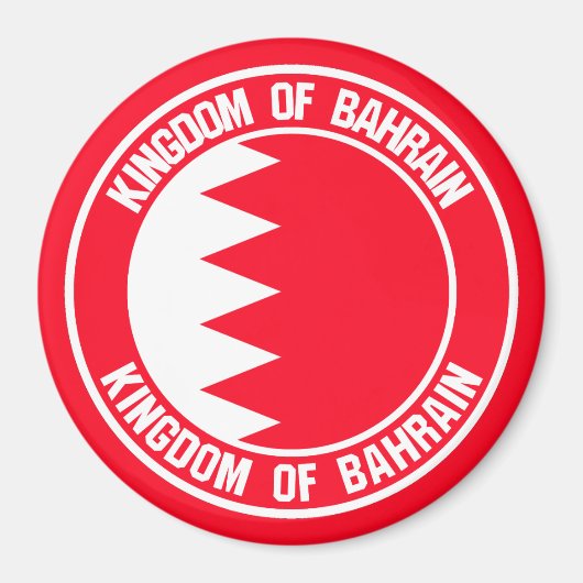 Bahrain Runde Emblem Magnet (Vorne)