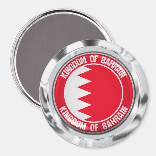 Bahrain Runde Emblem Magnet (Vorderseite/Rückseite)
