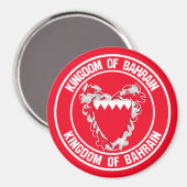 Bahrain Runde Emblem Magnet (Vorderseite/Rückseite)