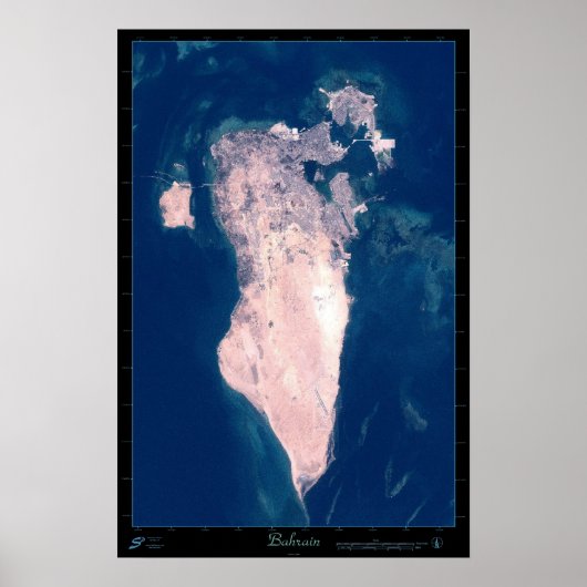 Bahrain Satellitenposter Poster (Vorne)
