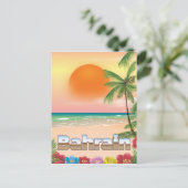 Bahrain-Strand-Reiseplakat Postkarte (Stehend Vorderseite)