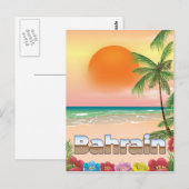 Bahrain-Strand-Reiseplakat Postkarte (Vorne/Hinten)