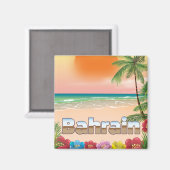 Bahrain-Strandreiseplakat Magnet (Vorderseite/Rückseite)