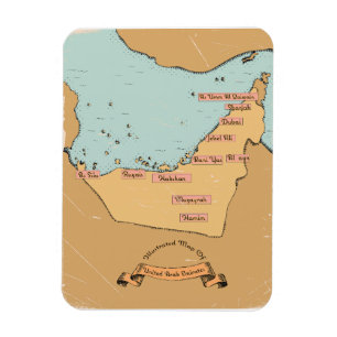 Bahrain Vintage-Reisekarte Magnet