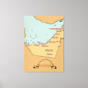 Bahrain Vintage Reiseplan Leinwanddruck