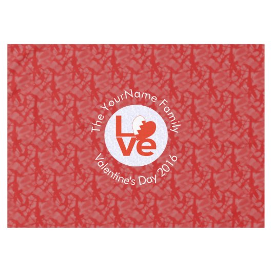 Bahraini Flag Herzerrote LIEBE Tischdecke (Vorderseite (Horizontal))