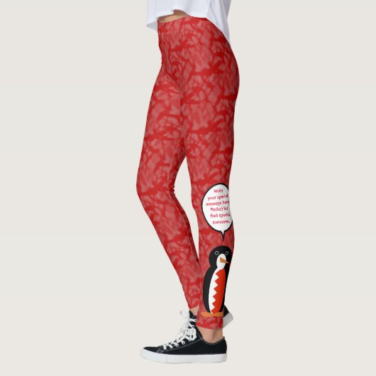 Bahraini Flag Holiday Frau Penguin Gespräch Leggings (Links)