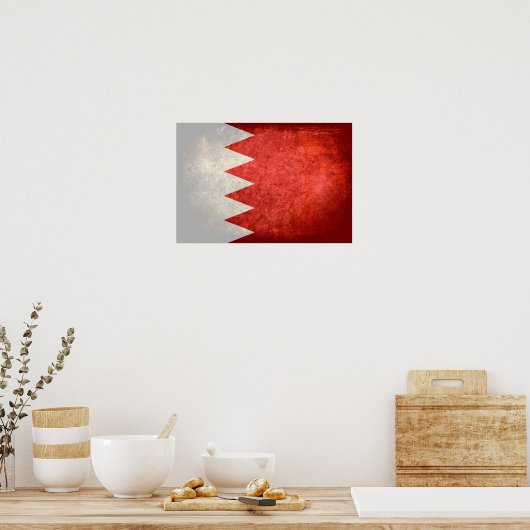 Bahraini-Flagge Poster (Küche)