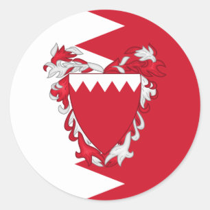 Bahraini-Flagge und -Wappen, Flagge Bahrains Runder Aufkleber