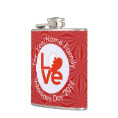 Bahraini-Flaggen - Roter Brief-LIEBE Personalisier Flachmann (Links)