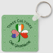 Bahraini Irish American Fags Kleeblatt Ihr Name Schlüsselanhänger (Rückseite)