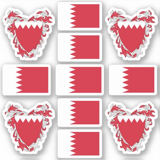 Bahraini-Staatssymbole /Emblem und Flaggenaufklebe Aufkleber (Vorderseite)