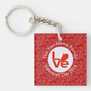 Bahrainische Flagge Herz LIEBE Rot Personalisierte Schlüsselanhänger