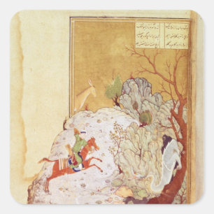 Bahrum Gur, das den Drachen tötet Quadratischer Aufkleber