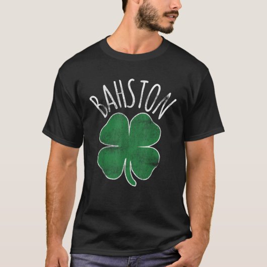 Bahston Boston St Patrick's Day Kleeblatt Irish Cl T-Shirt (Vorderseite)