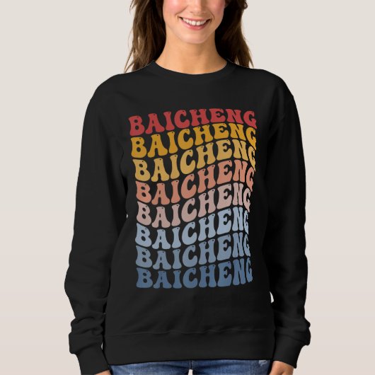Baicheng City Groovy Retro Sweatshirt (Vorderseite)