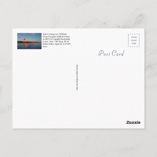 Baie Comeau Postkarte (Rückseite)