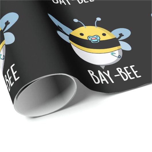 Baie Funny Baby Bee Pun Dark BG Geschenkpapier (Rolleneckpunkt)