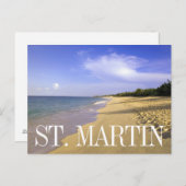 Baie Longue Long Bay Beach, St. Martin | Geburtsta Postkarte (Vorne/Hinten)