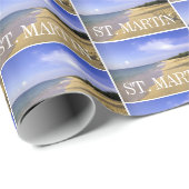 Baie Longue Long Bay Beach, St. Martin Geschenkpapier (Rolleneckpunkt)