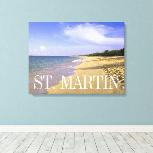 Baie Longue Long Bay Beach, St. Martin Leinwanddruck (Insitu (Holzboden))