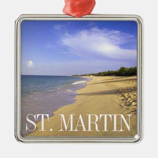 Baie Longue Long Bay Beach, St. Martin Ornament Aus Metall (Vorne)