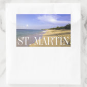 Baie Longue Long Bay Beach, St. Martin Rechteckiger Aufkleber (Tasche)