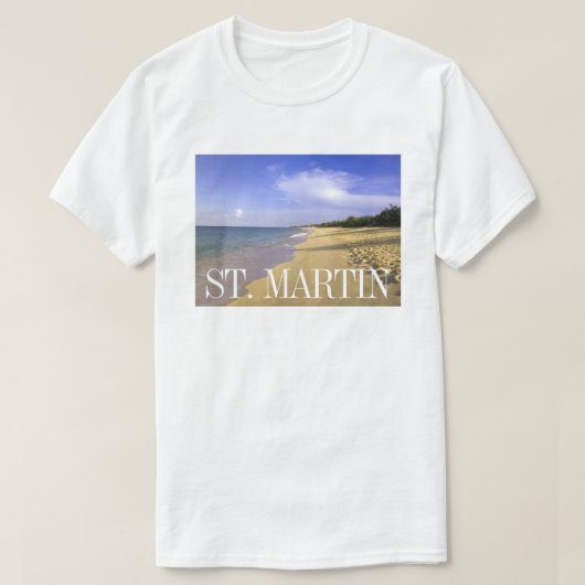 Baie Longue Long Bay Beach, St. Martin T-Shirt (Design vorne)