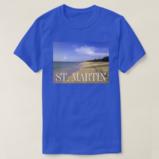 Baie Longue Long Bay Beach, St. Martin T-Shirt (Design vorne)